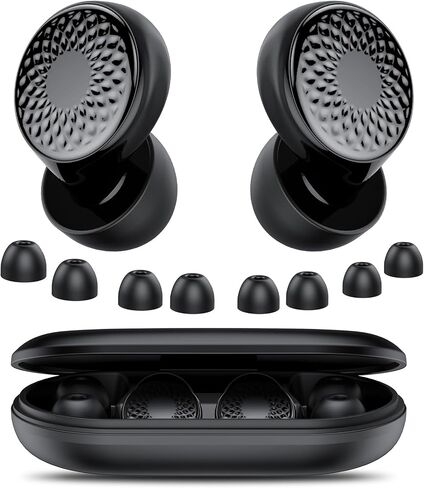 Ear Plugs for Sleeping Noise Cancelling, 50dB Soft Earplugs for Concert, Reusable Ear Plugs for Noise Reduction with Case & 8 Eartips, for Sleeping, Concert, Working, Studying, Traveling (Black) in Saudi Arabia