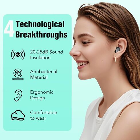 Ear Plugs for Sleeping Noise Cancelling, 50dB Soft Earplugs for Concert, Reusable Ear Plugs for Noise Reduction with Case & 8 Eartips, for Sleeping, Concert, Working, Studying, Traveling (Black) in Saudi Arabia
