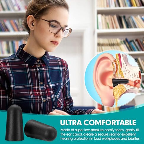 60 Pairs Bottled Black Foam Earplugs for Noise Cancelling, Sleeping, Work, Snoring, Construction, 33dB NRR in Saudi Arabia