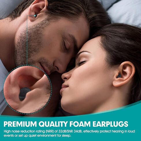 60 Pairs Bottled Black Foam Earplugs for Noise Cancelling, Sleeping, Work, Snoring, Construction, 33dB NRR in Saudi Arabia