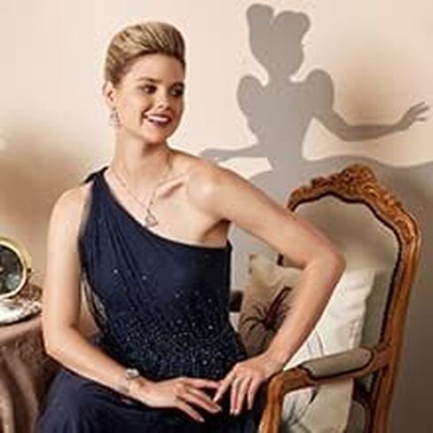 Jewelili Enchanted Disney Fine Jewelry من الفضة الإسترليني مع 1/6 ألماس CTTW وأقراط توباز سندريلا الزرقاء اللندنية in Kuwait