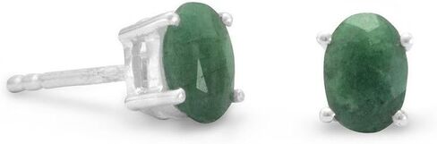 Sterling Silver Oval-cut Faceted Dyed Beryl Stud Earrings in Saudi Arabia