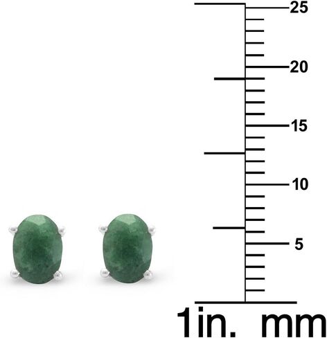 Sterling Silver Oval-cut Faceted Dyed Beryl Stud Earrings in Saudi Arabia
