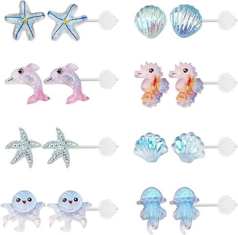 Plastic Earrings for Sensitive Ears Medical Grade Studs for Women Hypoallergenic Cute Earring in Saudi Arabia