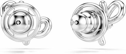 Swarovski Lifelong stud earrings, Pavé, Bow, White, Rhodium plated in Saudi Arabia