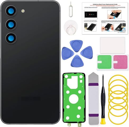 GREEN FUSION Compatible with Galaxy S23 Back Cover Replacement, S23 Back Glass Door with Pre-installed Camera Lens, Repair Tools & Instruction, Phantom Black in Saudi Arabia
