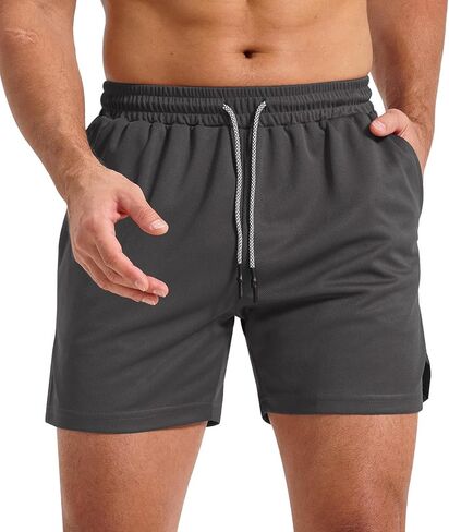 Surenow Mens Athletic Shorts Running Shorts Elastic Waist Quick Dry Activewear Workout Shorts for Men with Pockets in Saudi Arabia