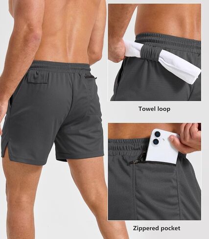 Surenow Mens Athletic Shorts Running Shorts Elastic Waist Quick Dry Activewear Workout Shorts for Men with Pockets in Saudi Arabia