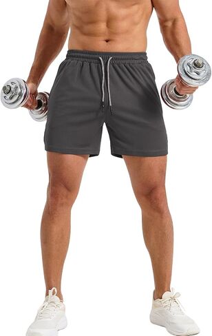 Surenow Mens Athletic Shorts Running Shorts Elastic Waist Quick Dry Activewear Workout Shorts for Men with Pockets in Saudi Arabia