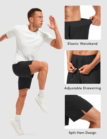 ASPO Men's Workout Shorts Quick Dry Athletic Running Short with Zipper Pockets Lightweight 7" for Gym Basketball in Saudi Arabia