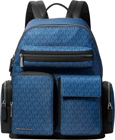 Michael Kors Men's Dakota Backpack, Silver-Tone Hardware/Signature Nylon, Black in Kuwait