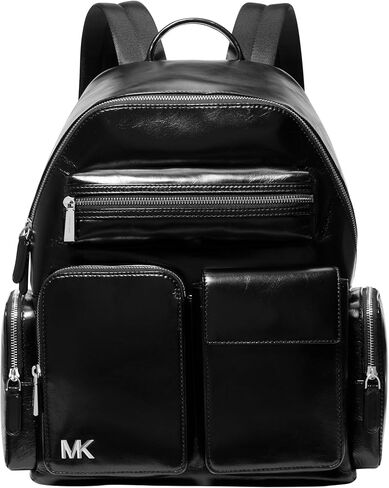 Michael Kors Men's Dakota Backpack, Silver-Tone Hardware/Signature Nylon, Black in Kuwait