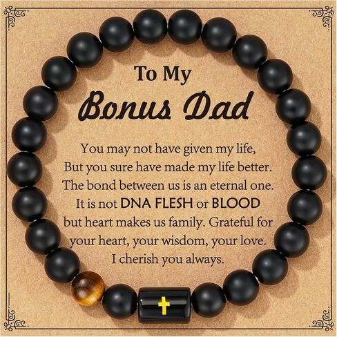 P.BLAKE Fathers Day Gift for Dad New Dad Stepdad Husband Grandpa, Natural Stone Beads Bracelet Birthday Christmas Jewelry Gifts for Men in Saudi Arabia