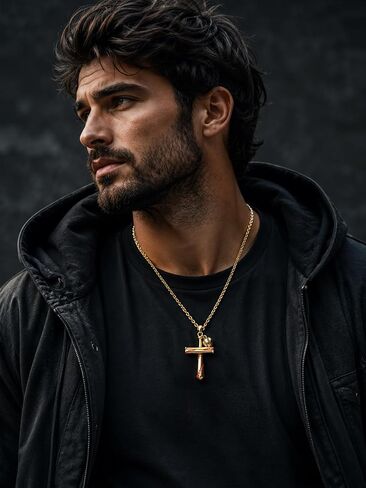 Baseball Cross Necklace for Men,14K Gold Plated Christian Pendant Religious Jewelry Anniversary Baptism First Communion Fathers Day Birthday Gifts for Husband, Boyfriend in Saudi Arabia