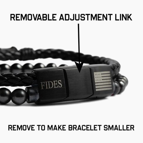 Hero Company Cross Bracelet for Men - FIDES Leather & Magnetic Titanium Bead Bracelet for Father's Day - Helps Pair Veterans With A Service Dog in Saudi Arabia