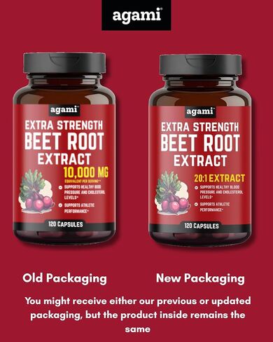 Agami Beet Root Capsules | 4 Month Supply | 500mg 20:1 Extract | Nitric Oxide Support | Beet Root Supplement - 120 Capsules in Saudi Arabia
