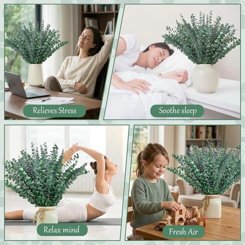 50 Pcs Preserved Eucalyptus Stems, 17 Inch Real Dried Eucalyptus Branches for Shower, Vase Arrangements, Home Decor, Wedding, Bathroom in Saudi Arabia
