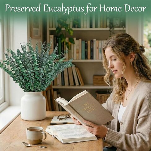 50 Pcs Preserved Eucalyptus Stems, 17 Inch Real Dried Eucalyptus Branches for Shower, Vase Arrangements, Home Decor, Wedding, Bathroom in Saudi Arabia