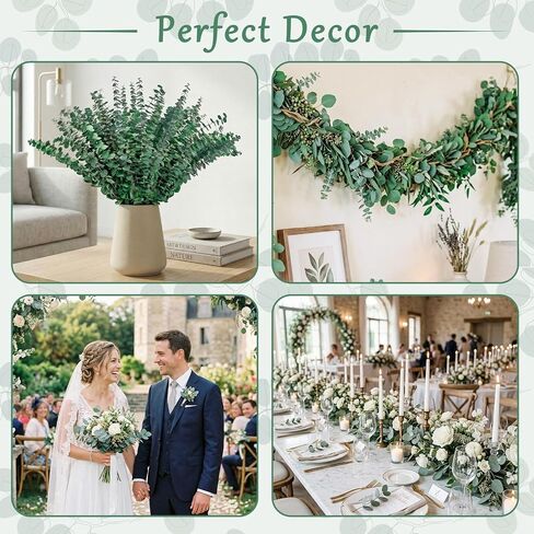 50 Pcs Preserved Eucalyptus Stems, 17 Inch Real Dried Eucalyptus Branches for Shower, Vase Arrangements, Home Decor, Wedding, Bathroom in Saudi Arabia