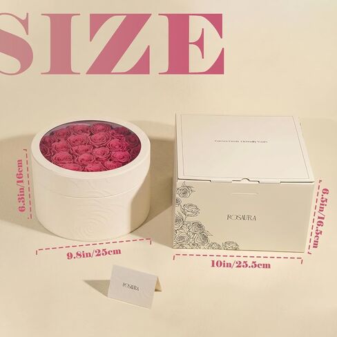Rosaura 27 Preserved Roses in Round Box-Forever Flowers Gift (Pink) | birthday gifts for women, forever roses, anniversary gifts, mothers day gifts, preserved flowers, valentines day gifts in Saudi Arabia