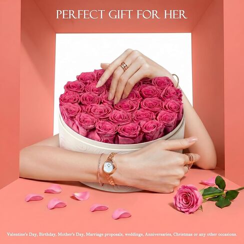 Rosaura 27 Preserved Roses in Round Box-Forever Flowers Gift (Pink) | birthday gifts for women, forever roses, anniversary gifts, mothers day gifts, preserved flowers, valentines day gifts in Saudi Arabia
