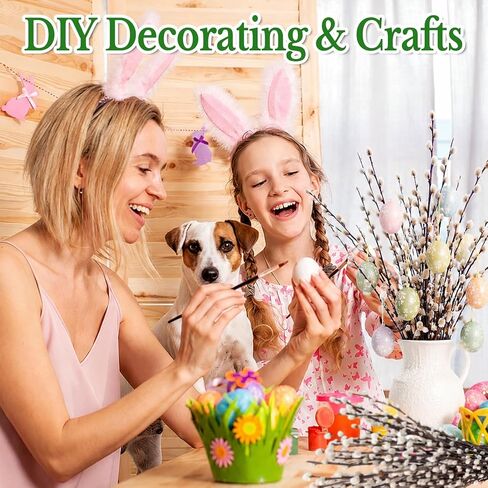 25 Stems Natural Dried Pussywillow Branches for Vases Decor, 15''-17'' Real Preserved Pussywillows with White Snow Willow Branches for Home Decor Wedding Party DIY Floral, Fireplace &Yard Decor in Saudi Arabia