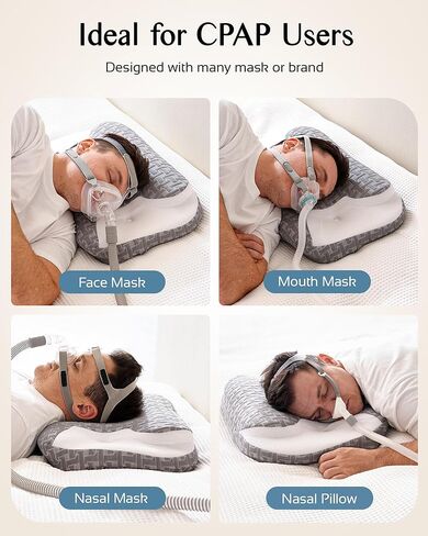 وسادة توقف التنفس أثناء النوم لمستخدمي Cpap، وسائد مريحة من إسفنج الذاكرة قابلة للتعديل Cpap للنوم على الجانب والظهر، وتقليل تسرب الهواء وضغط القناع in Kuwait