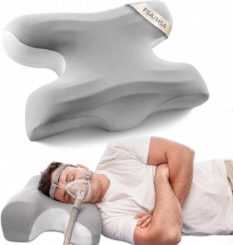 Sleep Apnea Pillow for Cpap Users, Ergonomic Adjustable Memory Foam Cpap Pillows for Side and Back Sleepers, Reducing Air Leaks and Mask Pressure in Saudi Arabia