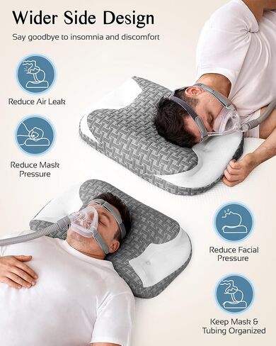 وسادة توقف التنفس أثناء النوم لمستخدمي Cpap، وسائد مريحة من إسفنج الذاكرة قابلة للتعديل Cpap للنوم على الجانب والظهر، وتقليل تسرب الهواء وضغط القناع in Kuwait