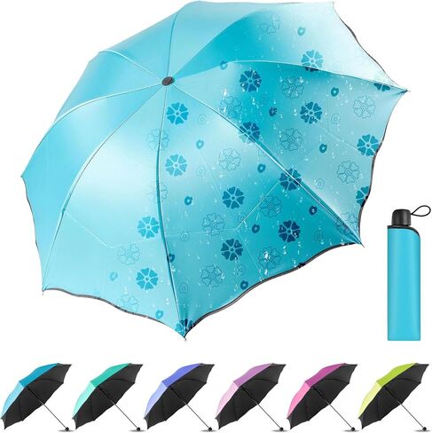 Bulk Umbrellas, 6-Color Travel Folding Umbrellas, Water-Reactive Pattern, Foldable For Easy Storage, Convenient To Carry, Suitable For Both Sunny And Rainy Days (6-Piece) in Saudi Arabia