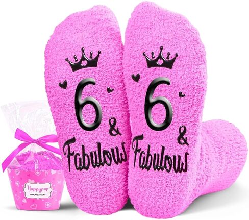 HAPPYPOP 6th Birthday Gifts Ideas for Girls - Socks for Kids Age 6, Gifts for Six Year Old Girls, Presents for 6 Year Old Girls in Saudi Arabia