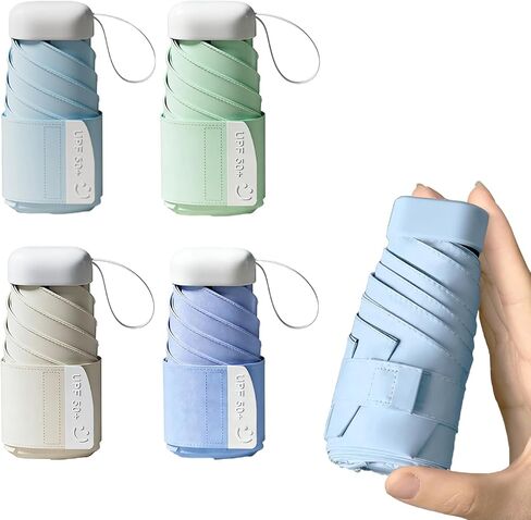 Mini Portable Travel Umbrella for Rain & Sun UV Protection for Backpack Pocket in Kuwait