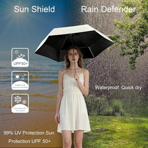 Mini Portable Travel Umbrella for Rain & Sun UV Protection for Backpack Pocket in Kuwait