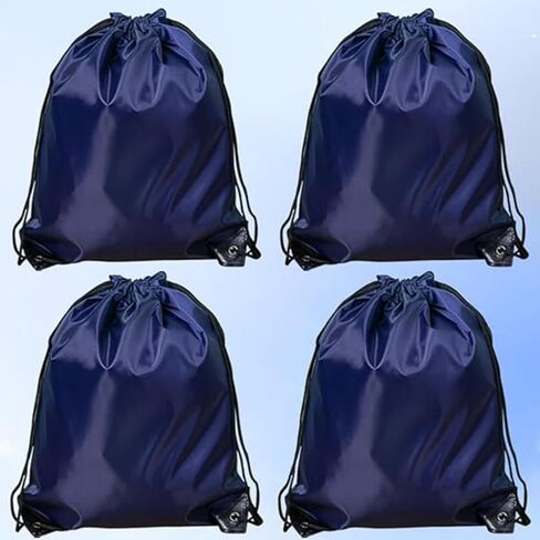 Drawstring Bags Sport Gym Cinch Bag Nylon String Bag for Women Men (Blue 4PCS) in Kuwait