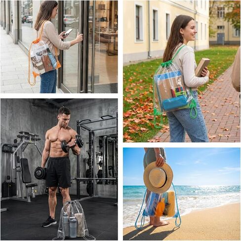 200 Pcs Clear Drawstring Bags Bulk-10 Colors Stadium Approved Clear Backpack for Men Women Multi Color Gym Sport Event Gifts(200) in Saudi Arabia