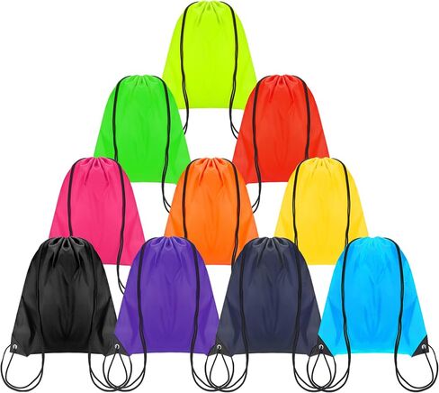 ​10Pack Drawstring Backpack,Lightweight Sports Gym Sack with 10 Color Options,Water-Resistant Cinch Backpack for Men Women, Fitness,Running,Outdoor Activities,Bulk Carry All String Bags​ in Saudi Arabia