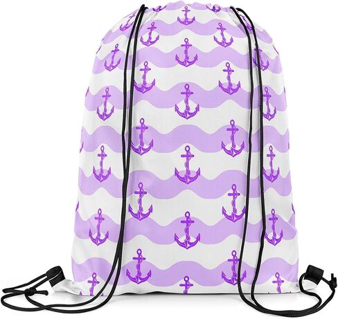 jejeloiu Gothic Anchor Drawstring Backpack 13"x15.7" Nautical Theme Gym String Bag Sea Adventure Sports Sackpack Vintage Ocean Waterproof Cinch Bag in Kuwait