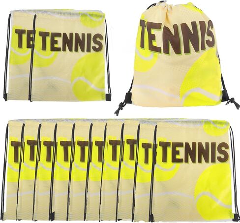 12 Pcs Tennis Party Favor Bags Tennis Drawstring Backpack Sports Party Supplies Bags for Storage Candy Snacks Treat Backpack Goodie Bag for Sports Theme Birthday Parties(9.8x11.8Inch) in Saudi Arabia