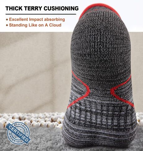 BULLIANT Men Running Socks 6Pairs,Low Cut Ankle Socks For Men Full-Cushioned Sole Arch Support Breathable Wicking in Kuwait