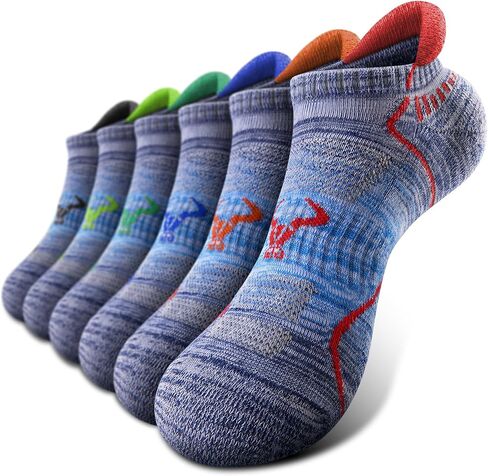 BULLIANT Men Running Socks 6Pairs,Low Cut Ankle Socks For Men Full-Cushioned Sole Arch Support Breathable Wicking in Kuwait