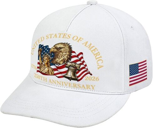 250th Anniversary USA Hat 1776–2026 Patriotic American Flag Adjustable Snapback Baseball Cap for Men Women in Saudi Arabia
