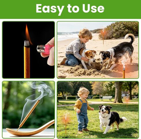 24 Pack Extra Large Mosquito Incense Sticks for Outdoor Patio Backyard Indoors Camping Travel Yoga, DEET Free Mosquito Repellent Sticks Safe for Kids Pets, Long-Lasting 2-Hour Burn Time in Saudi Arabia