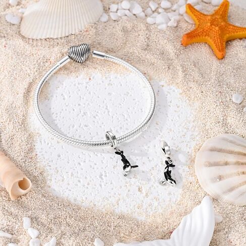 Glow-in-the-Dark Orca Silver Plated Charm, Exquisite Decorative Bead Compatible with Classic Bracelets in Kuwait