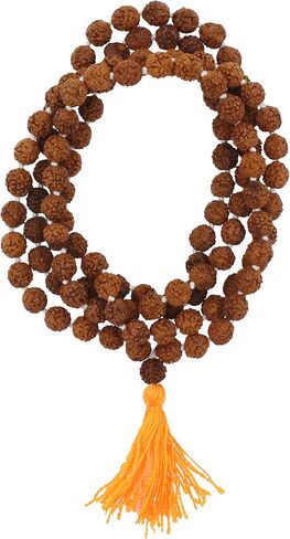 Mandala Crafts Rudraksha Mala 108 Beads - Rudraksha Beads - Nepal Rudraksha Seed Japa Mala Tibetan Prayer Beads for Rudraksha Necklace Men Women Meditation Yoga in Kuwait