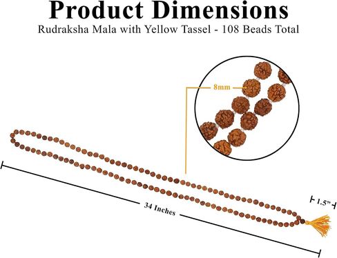 Mandala Crafts Rudraksha Mala 108 Beads - Rudraksha Beads - Nepal Rudraksha Seed Japa Mala Tibetan Prayer Beads for Rudraksha Necklace Men Women Meditation Yoga in Kuwait