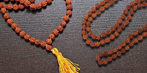 Mandala Crafts Rudraksha Mala 108 Beads - Rudraksha Beads - Nepal Rudraksha Seed Japa Mala Tibetan Prayer Beads for Rudraksha Necklace Men Women Meditation Yoga in Kuwait