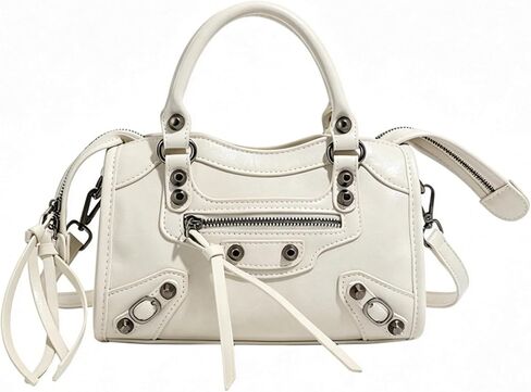 Y2K Rivet Satchel Handbag Retro Punk Top-Handle Shoulder Bag Vintage Moto Tote Crossbody Purse with Adjustable Strap in Saudi Arabia