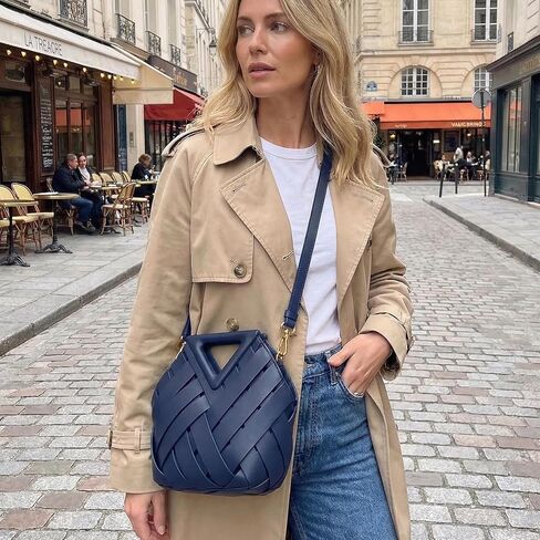 Womens Genuine Vegan Leather Woven Crossbody Bags 2026 - Fashion Shoulder Satchel Clutch Purse for Ladies, Top Handle Hobo Handbag, Detachable Strap Retro Tote,Casual Daily Use in Saudi Arabia
