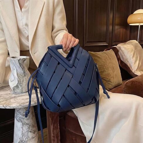 Womens Genuine Vegan Leather Woven Crossbody Bags 2026 - Fashion Shoulder Satchel Clutch Purse for Ladies, Top Handle Hobo Handbag, Detachable Strap Retro Tote,Casual Daily Use in Saudi Arabia