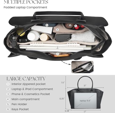 Bag Purse For Women Work Leather Shoulder Satchel Large Multiple Pockets Zippers For Gifts in Saudi Arabia